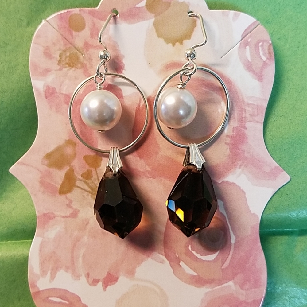 Sterling Searovski Crystal Handmade Earrings